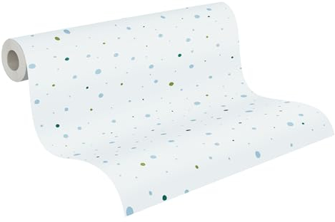 A.S. Création Kinderzimmertapete Little Love Tapete mit Punkten gepunktet PVC-freie Vliestapete blau weiß grün seidenmatt glatt 381161