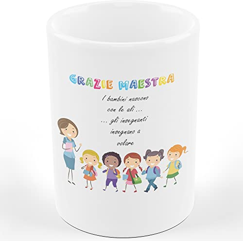 AL PRODUCTION Ceramica Tazza Mug - GRAZIE MAESTRA - Idee Regali - Scuola