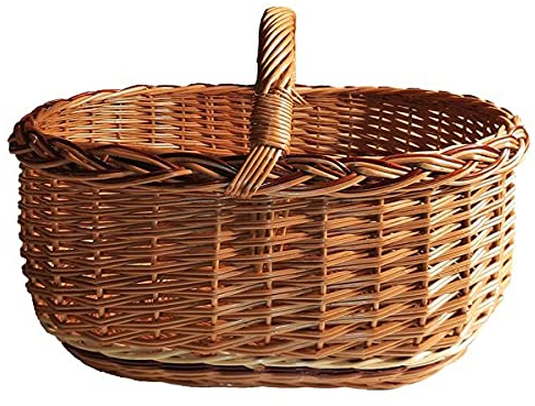 Lovinbirds Einkaufskorb Classic Geflochten L: 51 cm x B: 34 cm Autokorb Weide Pilzkorb