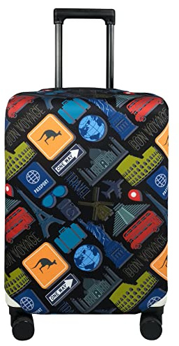 Explore Land Housse de protection de valise de voyage pour bagages de 45,7 à 81,3 cm, Bon voyage., XL(31-32 inch luggage)