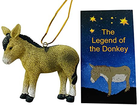 Donkey Ornament Christmas Legend Gift Set Tree Decoration with Story Card