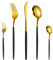 Ensemble De Couverts Or Noir 12 Personnes, SANLI 60 Pièces Un Service De Table Moderne Inox Ensemble manche noir Couteau Fourchette Cuillère.