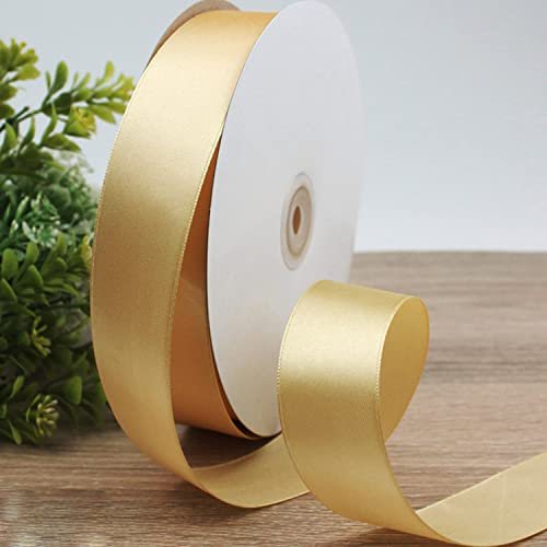 CC wonderland zone Satinband Gold 91m x 25mm Dekoration Geschenkband,Schleifenband Dekoband Stoffband für Hochzeit
