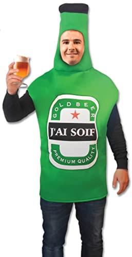 Tralala Fêtes© – Déguisement Adulte Bouteille de Bière – Costume Rigolo & Humoristique pour Anniversaire / Halloween / EVG / Carnaval / Soirées Déguisées – Drôle & Original