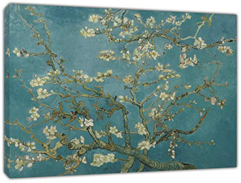 Mandelblüten Gemälde von Vincent Van Gogh, Nachdruck auf gerahmter Leinwand, Wandkunst, 76 x 50 cm, 18 mm Tiefe