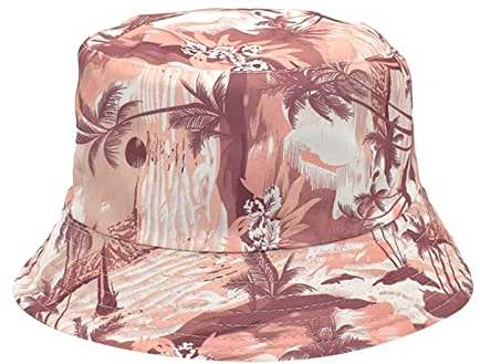 Buckethut Faltbar Fischerhut Anglerhut Freizeithut Tropical Wind Coconut Tree Print Flower Pot Hat Herren Double Wear Outdoor Sun Sunscreen Fisherman's Hat Bucket Hut Unisex Eimerhut Faltbar Outdoor