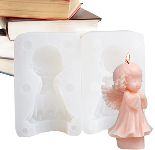 backlight Stampo in Cera d'Angelo | Stampo in Silicone per Dessert | Stampo per Artigianato in Resina, Stampo per Angelo per Cera di Candele per aromaterapia Fai-da-Te, Decorazione in Gesso
