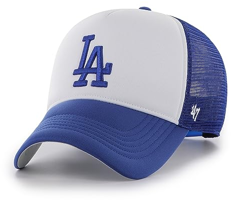 '47 Los Angeles Dodgers White Royal MLB Tri Tone Foam Offside Trucker Cap - One-Size