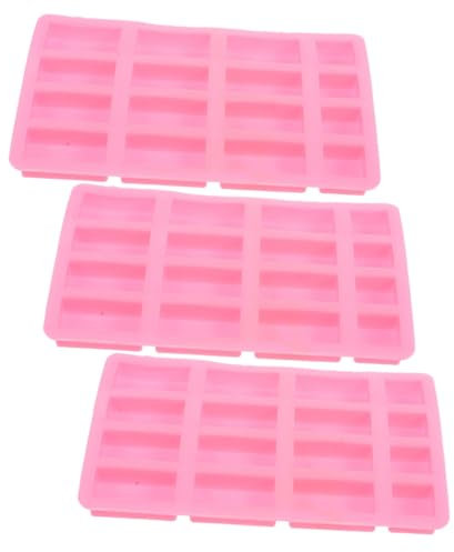 COHEALI Lot de 3 mini moules à briques pour la fabrication de mini briques - Plateau à biscuits en silicone - Matériau de construction pour maisons de poupées - Moule à briques - Gel de silice - Barre
