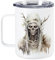 GRAZDesign Kaffeebecher Horror, Halloween Tasse, Grusel Becher mit Deckel für Kinder und Erwachsene, Edelstahl 350ml