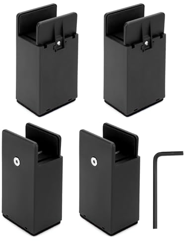 QWORK® Paquete de 4 Elevadores de Muebles, 10 cm de Alto, para Patas deMuebles Cuadradas o Rectas de hasta 38 mm de Ancho