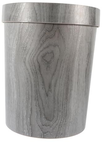 Cabilock Petite Poubelle - Corbeille À Papier Grise Avec Imitation Bois Pour La Décoration Intérieure