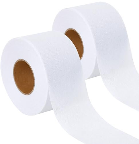 XMJY 2 Rolls of Melt Batting Tape for Quilting - 2 x 30 Yards White Batting Seam Tape, Fused Sheer Binding Tape for Batting and Sewing