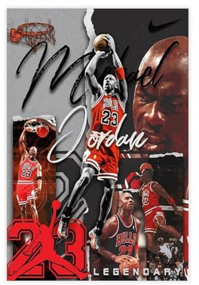 AMATWI Basketball-Star, Michael Jordan, Poster, 52, Leinwand-Poster, Schlafzimmer-Dekor, Sportlandschaft, Büro, Raumdekoration, Geschenk, ungerahmt, 30 x 45 cm