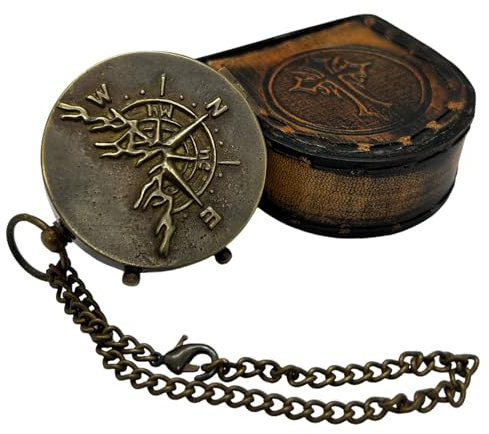 Morcomart Kompass im Vintage-Stil mit Gravur, nautischer Kompass, Geschenk zum Schulabschluss, Ostern, Taufe, Taschenkompass zum Wandern