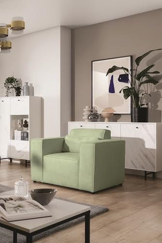 Fun Möbel Sessel Designersessel Waldo (Stoff Brooklyn Hellgrün)