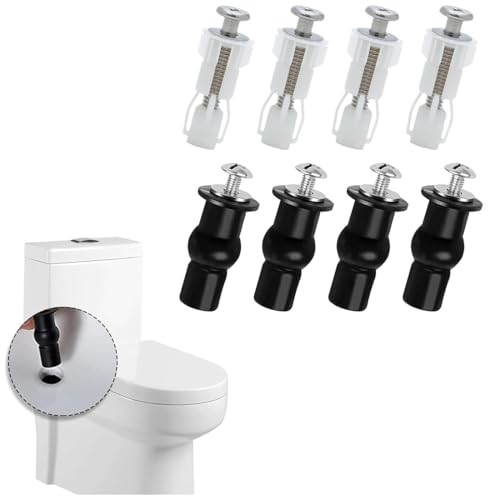 8 Pièces Abattant WC Fixations Charnières, Universelle Vis Extensibles Charnières à Dégagement Rapide, Pour Fixer La Vis de Siège de Toilette, écrou en Caoutchouc, Pour Abattant WC Clipsable