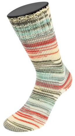 LANA GROSSA Meilenweit Seta Asia | Hochwertiges Sockengarn mit Seide | Handstrickgarn aus 55% Schurwolle (Merino), 25% Polyamid & 20% Seidenanteil | 100g Wolle zum Stricken & Häkeln, 420m Garn FB 3172