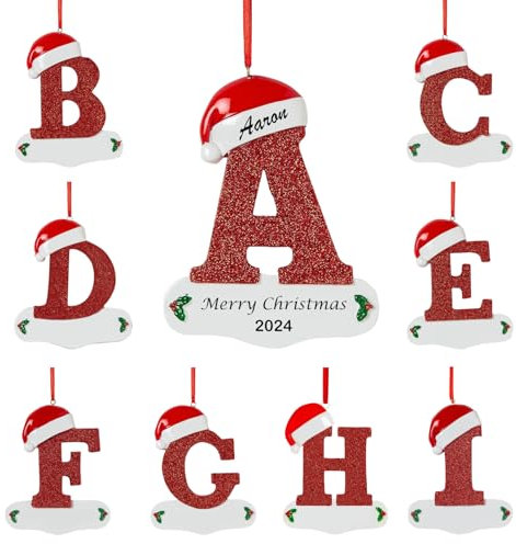 Personalisierte Weihnachtskugeln Personalisierte Anfangsbuchstabe WeihnachtsschmuckBenutzerdefinierten Namen Anfangsbuchstabe mit Familiennamen Personalisierte Geschenke Weihnachten