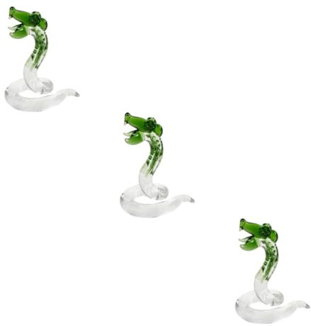 Tofficu 3st Kristall-königskobra Hängepflanze Reben Statue Haushaltsprodukte Künstliche Pflanzen Wohnkultur Modern Gartenzwerg Schlangenfigur Mini-Hexenbesen Zwerge Büro Btpouy Glas