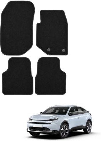 MatTrax - Car Mats for Citroen C4 2020 to Present – Tailored Car Carpet Car Mats Set with Accessories – Anti-Slip Car Floor Mats, Waterproof – Easy to Clean - Black Edging,Carpet