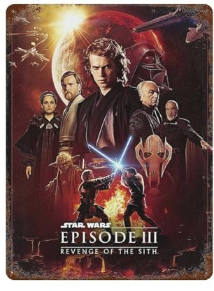WZWTYSM Star Wars Episode III - Die Rache der SithEisenblechmalerei, Eisenblech, Malerei, Rost-Poster, dekorative Charaktere, Film, Eisenblech, Künstlerhaus, dekorativer Malstil, 3940 x 30 cm