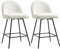 HOMCOM Juego de 2 Taburetes de Bar con Respaldo de Terciopelo, Sillas Altas con Reposapiés para Isla de Cocina y Mostrador de Bar, Blanco Crema