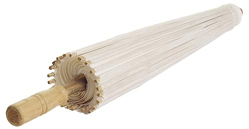 minkissy Windproof Strong Paper Parasol Diy Painting Oil Paper Bamboo Umbrella for Garden Wedding Party Decor