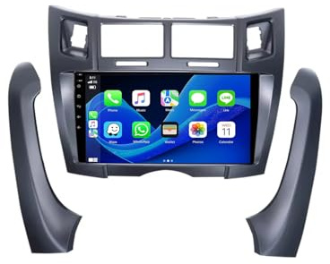 9 Autoradio Android 15 per Toyota Yaris Vizi 2005-2012 CarPlay & Car Stereo Multimedia Player con GPS WiFi BT USB FM Mirror Link SWC telecamera posteriore(4+64G)