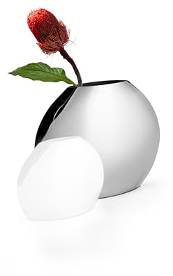 PHILIPPI Emilia Vasen - polierter Edelstahl - Moderne Design-Vasen in 2 Größen (Vase - Größe L)