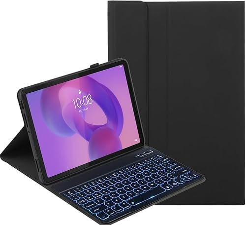 YKWXSC Cover con Tastiera per Lenovo Yoga Tab 11,1 Pollici Tablet 2025, Disposizione ltaliana con 7 Colori Illuminato Senza Fili Staccabile Custodia, Nero