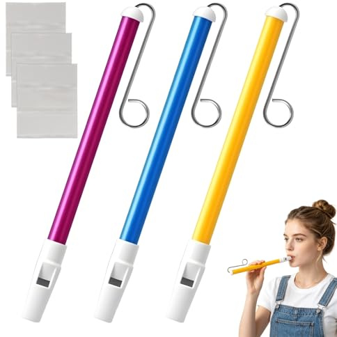 3PCS Slide Whistle Set, Plastic Whistle Instrument with 3 Cleaning Cloths, Easy to Play Musical Effect Instrument for Performances, Education & Sound Effects Beginners Interaction Gift