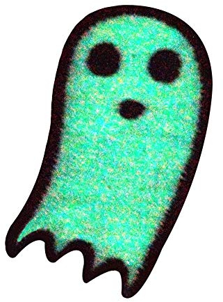 Glow in Dark Mini Ghost Embroidered Badge Iron On Sew On Patch