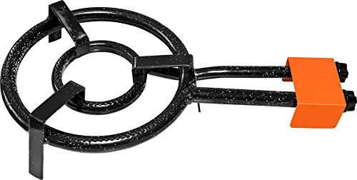 Garcima Paella-Quemador de Gas Natural de Doble Anillo, 30 cm, Acero, Negro, 30 x 30 x 30 cm, 6 Unidades