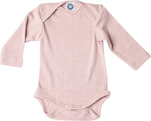 Cosilana Baby-Body langarm - Flauschige Baby-Kleidung aus kuschelweichem Wolle-Seide-Mix ideal für Sommer & Winter, GOTS-zertifiziert & 100% regional produziert