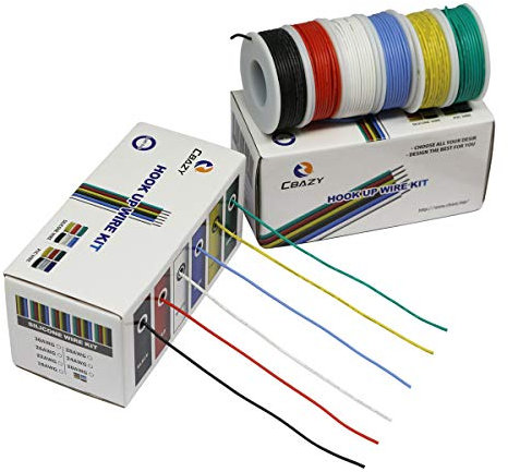 CBAZY™ Hook up Wire Kit (Stranded Wire Kit) 26 Gauge Flexible Silicone rubber Electric wire 6 colors 32.8 feet Each 26 AWG