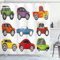 Boy 's Room Vorhang für die Dusche von lunarable, Race Cars Monster Truck Classics Urban Jeep Artistic Speed Autos Print, Stoff Badezimmer Decor Set mit Haken, multicolor, Textil, Multi 1, 69W x 75L