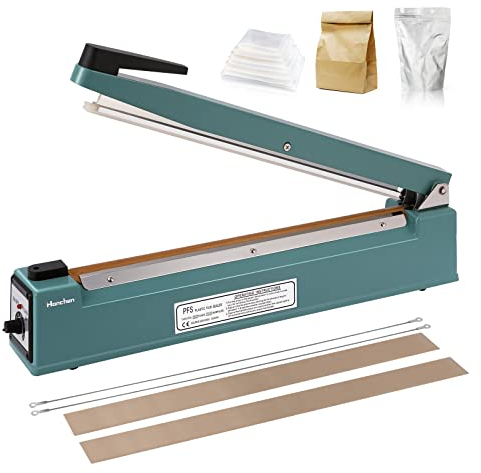 Hanchen Termosigillatrice 300mm/11.8inch Sigillatrice per sacchetti di plastica Impluse Heat Sealer 400W per Mylar Bag Kraft Paper Bag 220V