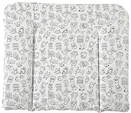 Geuther 5835 Wickelmulde Lena Passung: 85 x 75 cm Wickeltischunterlage geeignet für Wickelregal Clarissa & andere Wickeltische mit erhöhtem Rand und Kopfschutz abwaschbar Monster