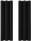 Deconovo Super Soft Thermal Insulated Eyelet Curtains Blackout Curtains for Bedroom Black 42 x 72 Inch 2 Panels