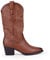 BOSANOVA Stivale in stile cowboy con dettagli di cuciture decorative a tono sulla canna, tacco 5,5 cm e chiusura con zip laterale. Scarpe da donna, CUOIO, 39 EU