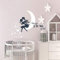 V073 Wandtattoo mit Feenblüten-Herzen I Love You To The Moon and Back, Vinyl, für Kinderzimmer