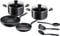 Tefal Batterie de cuisine 9 pièces, Poêle 24 cm + Wok 28 cm + Faitouts 22/24 cm + ustensiles, Pas d’induction, Revêtement antiadhésif, Poignée ergonomique, Super Cook B459S984