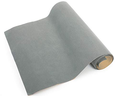 Mesheshe - 2 piezas de forro de terciopelo autoadhesivo, hojas adhesivas de tela de fieltro para arte y manualidades, joyero forro, forro de terciopelo suave para cajón (14.6 x 39.4 pulgadas, gris)