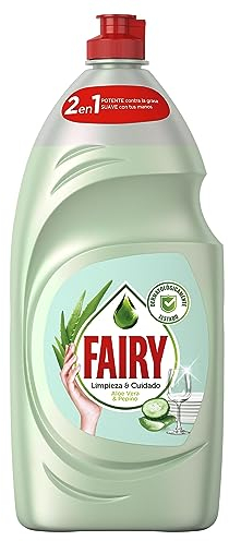Fairy, Limpieza y Cuidado aloe vera y pepino, lavavajillas líquido con protección de la dermis beneficia la piel y combate la grasa, 1015 ml