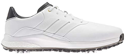 adidas Performance Classic, Scarpe da Golf Uomo, Bianco/Dorato/Nero, 43 1/3 EU