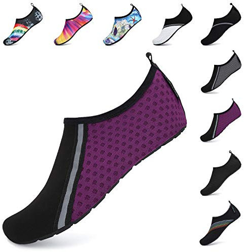 SAGUARO Zapatos Agua Mujer Zapato Calcetin Hombre Deporte Natación Zapatos de Verano Unisex Escarpines Agua Yoga Morado 40/41 EU