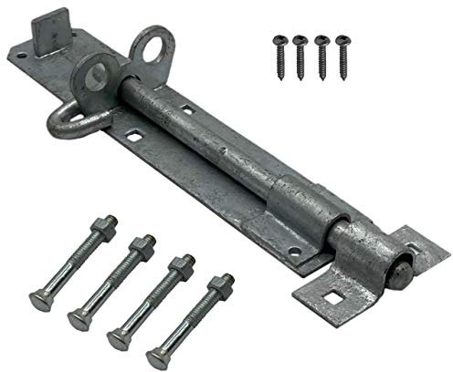 EAI Brenton Padbolt, Lockable Sliding Gate Bolt | Heavy Duty 200mm / 8 Inch Galvanised Door & Gate Bolt - Pack of 1