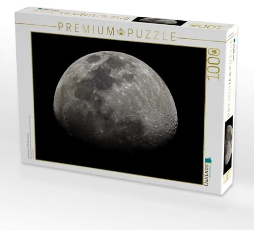 CALVENDO Puzzle Erdmond bei ~77% Beleuchtung | 1000 Teile Lege-Größe 48 x 64 cm Foto-Puzzle für glückliche Stunden