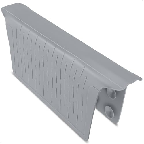 Cukwily Silicone Sink Divider Mat, Sink Protector, Super Soft, No Odor, No Stains, 12.83'' x 11.1'', Grey